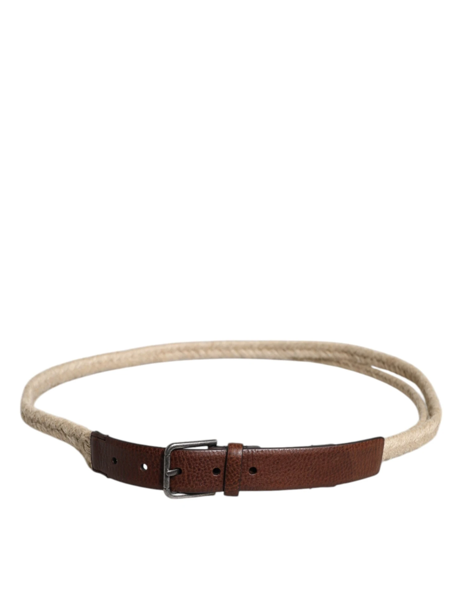 Dolce & Gabbana Brown Jute Leather Woven Metal Buckle Men's Belt 4 Dolce & Gabbana Brown Jute Leather Woven Metal Buckle Men's Belt - Image 2