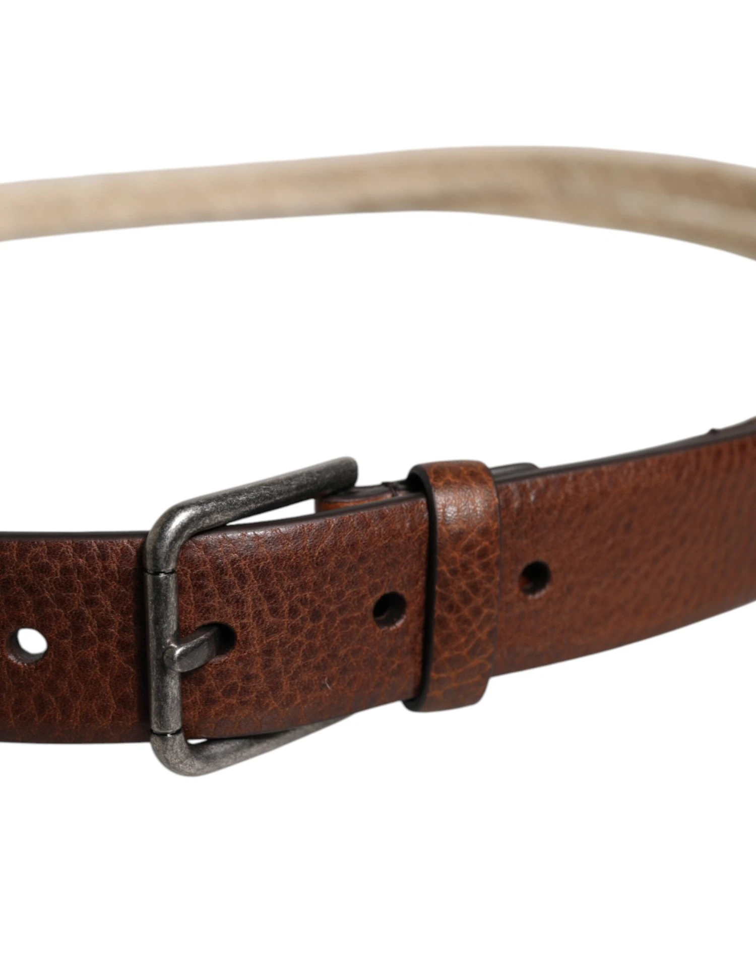 Dolce & Gabbana Brown Jute Leather Woven Metal Buckle Men's Belt 5 Dolce & Gabbana Brown Jute Leather Woven Metal Buckle Men's Belt - Image 3