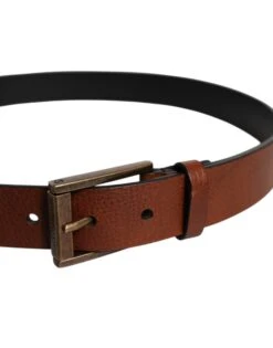 Dolce & Gabbana Brown Calf Leather Classic Metal Buckle Men's Belt -Lux Lair Store 6896551