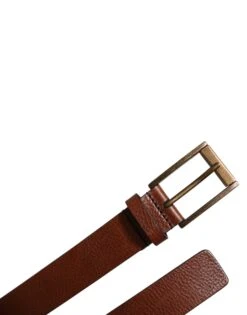 Dolce & Gabbana Brown Calf Leather Classic Metal Buckle Men's Belt -Lux Lair Store 6896553