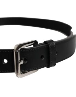 Dolce & Gabbana Black White Printed Metal Logo Buckle Men's Belt -Lux Lair Store 6904412