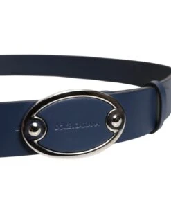 Dolce & Gabbana Blue Leather Classic Metal Logo Buckle Men's Belt -Lux Lair Store 6904658