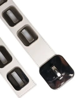 Dolce & Gabbana White Leather Gold Tone Rotating Buckle Women's Belt 11 Dolce & Gabbana White Leather Gold Tone Rotating Buckle Women's Belt -Lux Lair Store 6905775