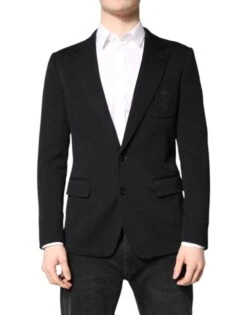 Dolce & Gabbana Black Wool Slim Fit Coat Blazer Jacket Men's Suit (Pre-Owned)