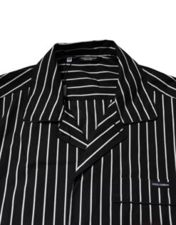 Dolce & Gabbana Black White Stripes Cotton Men Pajama Set Men's Sleepwear -Lux Lair Store 6930413