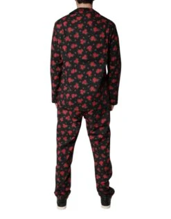 Dolce & Gabbana Black Floral Print Cotton Men Pajama Set Men's Sleepwear 9 Dolce & Gabbana Black Floral Print Cotton Men Pajama Set Men's Sleepwear -Lux Lair Store 6930455