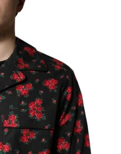 Dolce & Gabbana Black Floral Print Cotton Men Pajama Set Men's Sleepwear 10 Dolce & Gabbana Black Floral Print Cotton Men Pajama Set Men's Sleepwear -Lux Lair Store 6930456