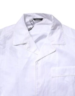 Dolce & Gabbana White Cotton Shirt Pants Pajama Set Men's Sleepwear -Lux Lair Store 6930645
