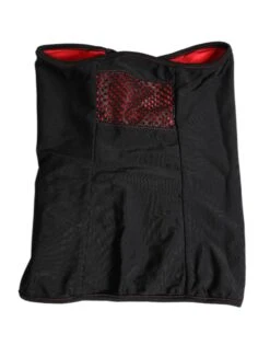 Dolce & Gabbana Black Nylon Knitted Neck Warmer Balaclava Men's Scarf