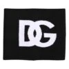 Dolce & Gabbana Black White Logo Print Knitted Neck Warmer Men's Scarf