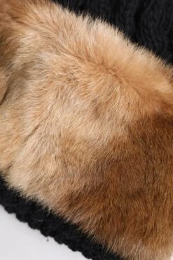 Dolce & Gabbana Black Brown Dyed Rabbit Real Fur Winter Beanie Women's Hat -Lux Lair Store 6992472
