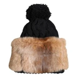 Dolce & Gabbana Black Brown Dyed Rabbit Real Fur Winter Beanie Women's Hat -Lux Lair Store 6992473