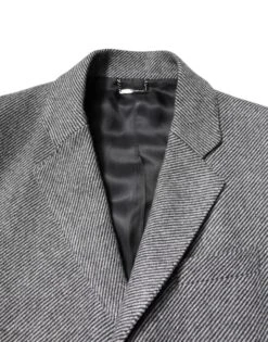 Dolce & Gabbana Gray Wool Single Breasted Trench Coat Men's Jacket 9 Dolce & Gabbana Gray Wool Single Breasted Trench Coat Men's Jacket -Lux Lair Store 7005760