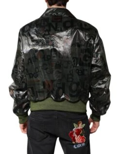 Dolce & Gabbana Green DG Logo Print Bomber Full Zip Men's Jacket -Lux Lair Store 7005858