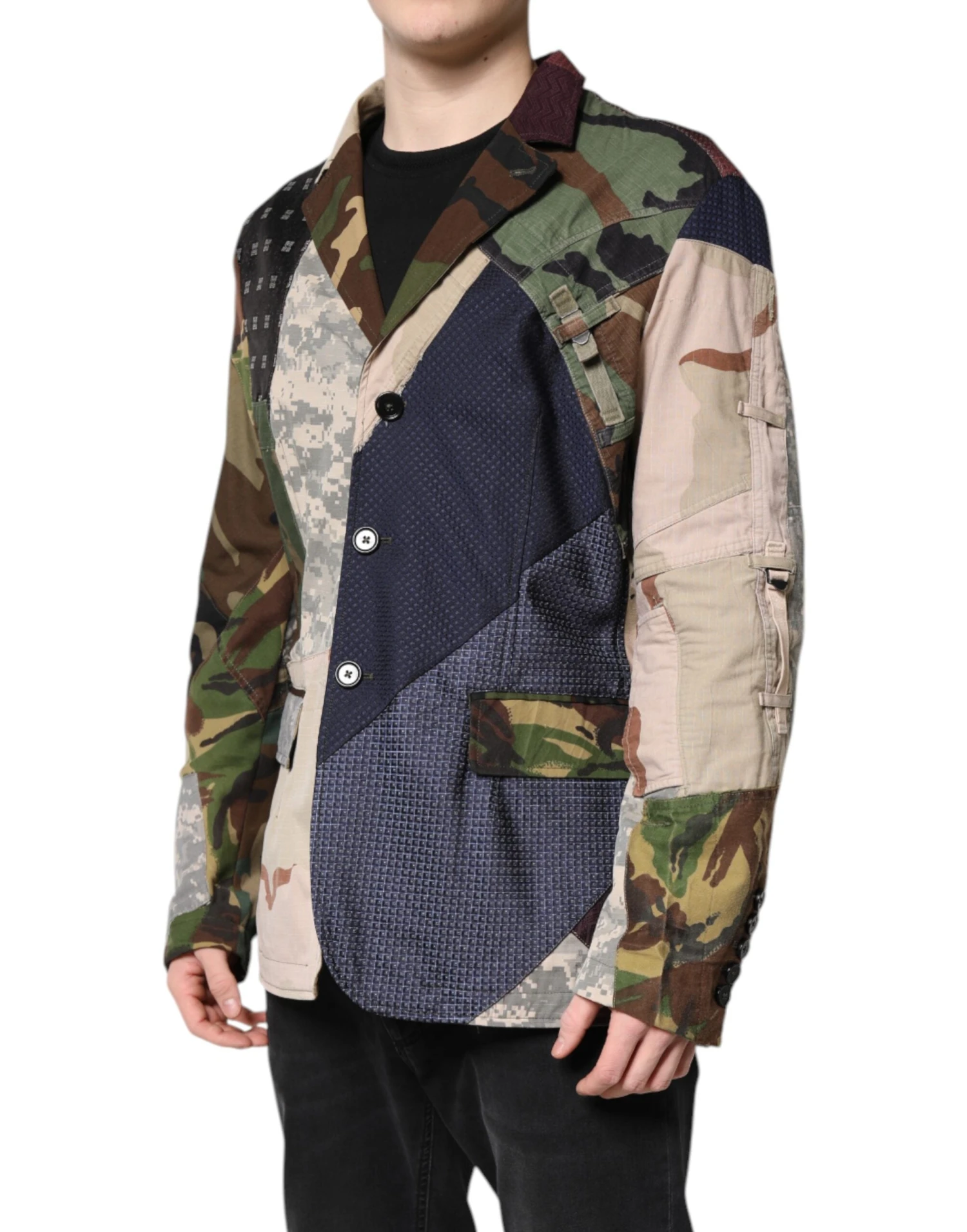 Dolce & Gabbana Multicolor Camouflage Patchwork Coat Men's Blazer (Pre-Owned) 4 Dolce & Gabbana Multicolor Camouflage Patchwork Coat Men's Blazer (Pre-Owned) - Image 2