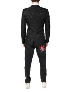 Dolce & Gabbana Black Floral Jacquard Coat Jacket Men's Blazer -Lux Lair Store 7005911