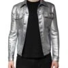 Dolce & Gabbana Silver Cotton Button Down Denim Biker Men's Jacket (Pre-Owned) -Lux Lair Store 7006007