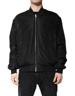 Dolce & Gabbana Black Long Sleeves Full Zip Bomber Men's Jacket (Pre-Owned)