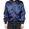 Dolce & Gabbana Blue Nylon DG Crown Full Zip Bomber Men's Jacket (Pre-Owned) -Lux Lair Store 7007294