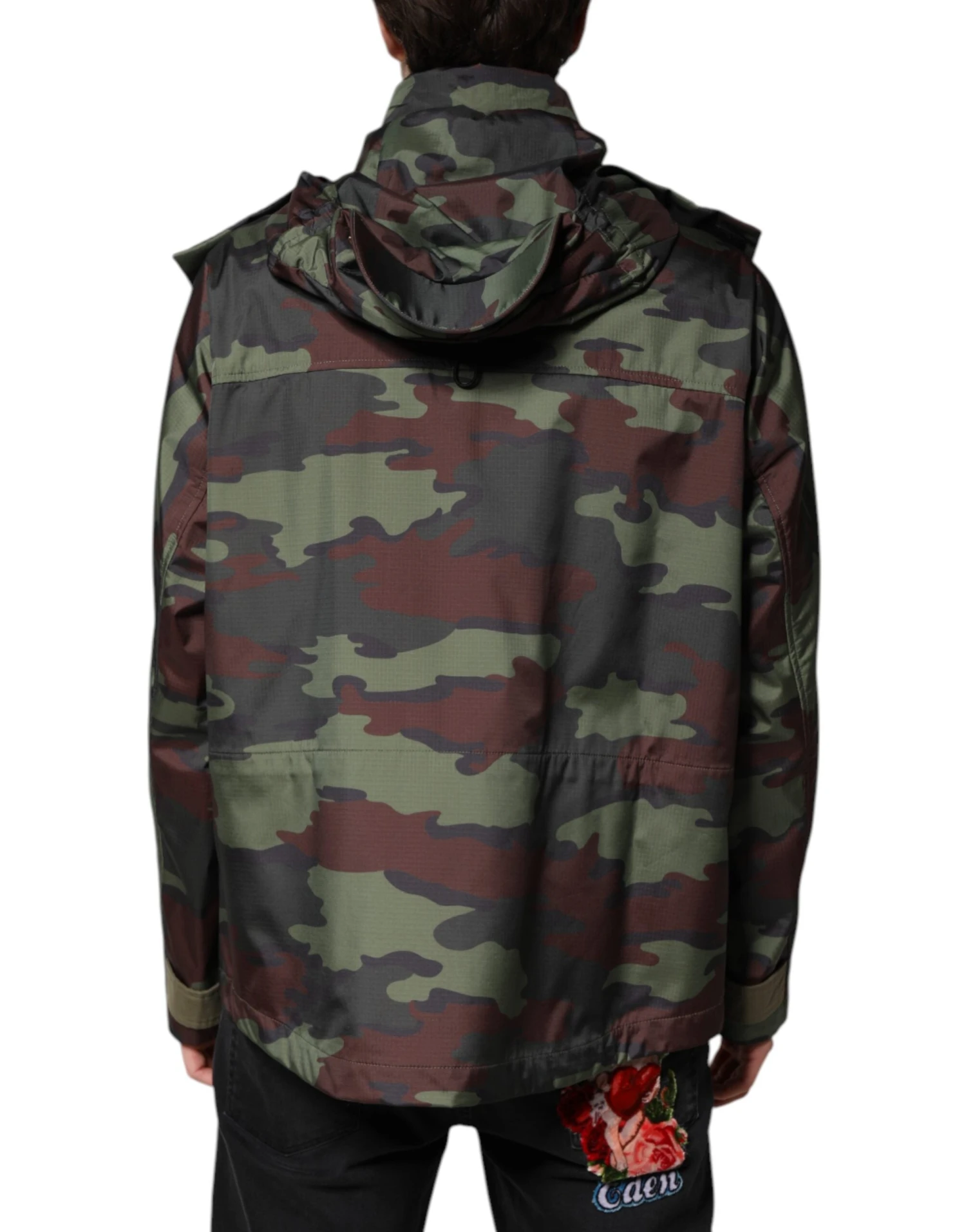 Dolce & Gabbana Multicolor Camouflage Button Hooded Men's Jacket 5 Dolce & Gabbana Multicolor Camouflage Button Hooded Men's Jacket - Image 3