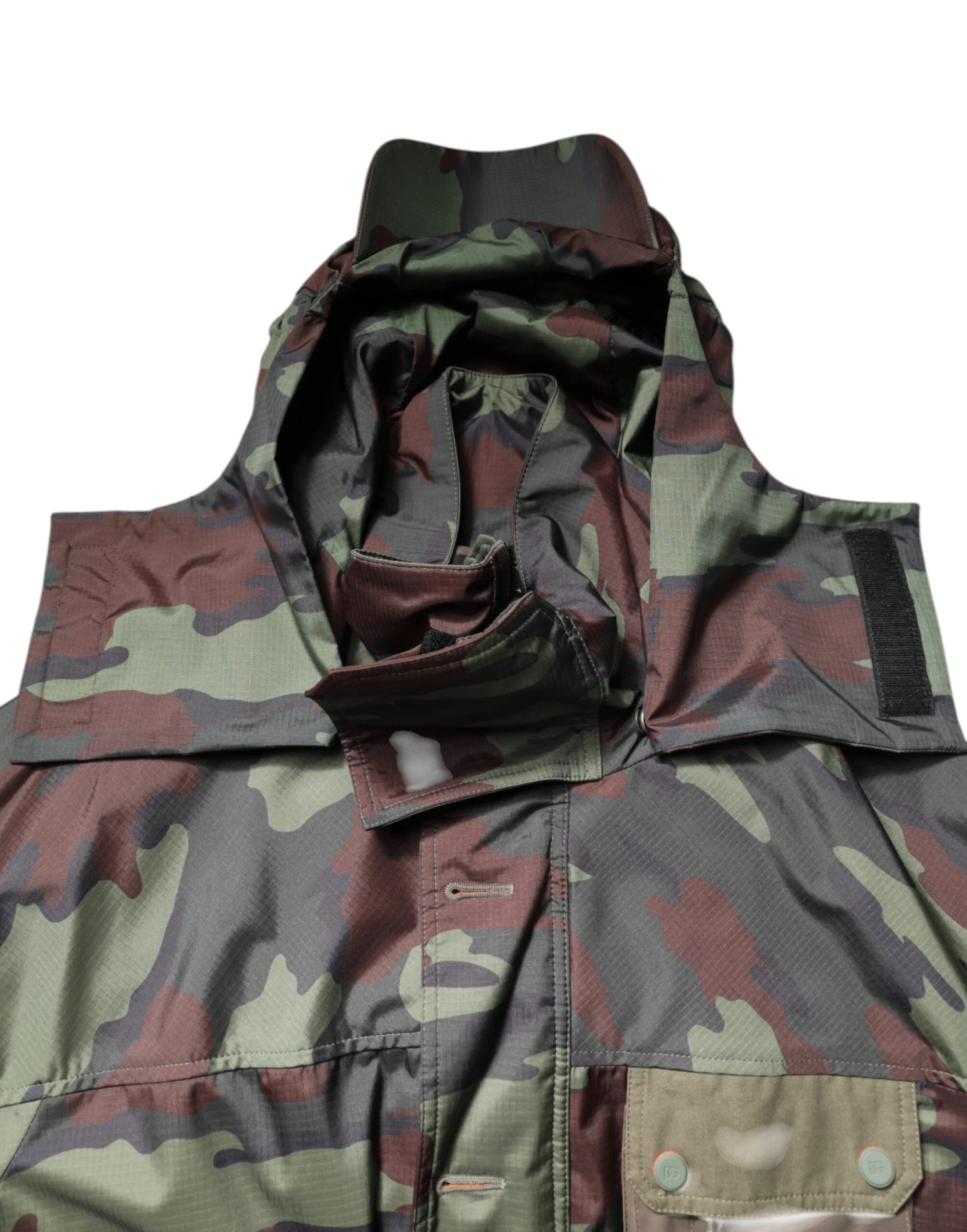 Dolce & Gabbana Multicolor Camouflage Button Hooded Men's Jacket 6 Dolce & Gabbana Multicolor Camouflage Button Hooded Men's Jacket - Image 4