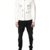 Dolce & Gabbana White Collared Full Zip Biker Coat Men's Jacket