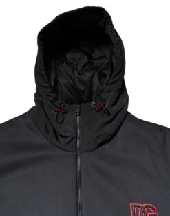 Dolce & Gabbana Black Polyester DG Hooded Full Zip Men's Jacket (Pre-Owned) -Lux Lair Store 7007356