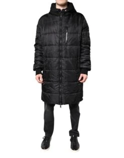 Dolce & Gabbana Black Hooded Parka Winter Men Coat Men's Jacket (Pre-Owned)