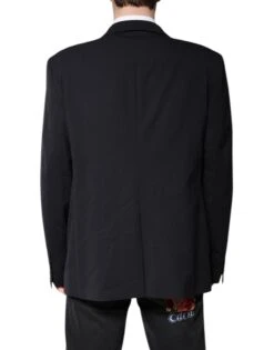 Dolce & Gabbana Dark Blue Wool Single Breasted Coat Men's Blazer -Lux Lair Store 7009683