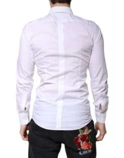 Dolce & Gabbana White Cotton GOLD Dress Formal Collared Men's Shirt (Pre-Owned) 8 Dolce & Gabbana White Cotton GOLD Dress Formal Collared Men's Shirt (Pre-Owned) -Lux Lair Store 7010233