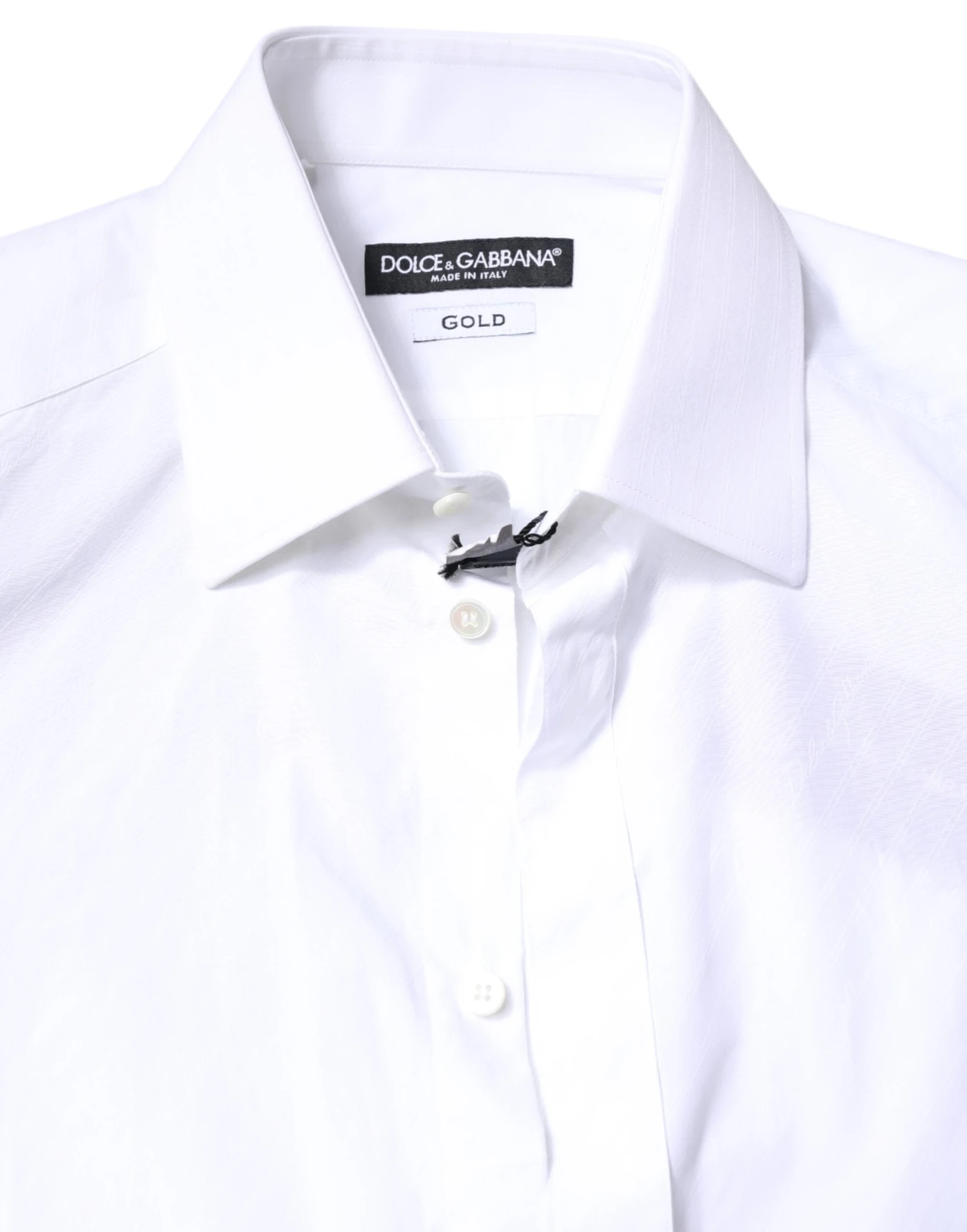 Dolce & Gabbana White Cotton GOLD Dress Formal Collared Men's Shirt (Pre-Owned) 6 Dolce & Gabbana White Cotton GOLD Dress Formal Collared Men's Shirt (Pre-Owned) - Image 4