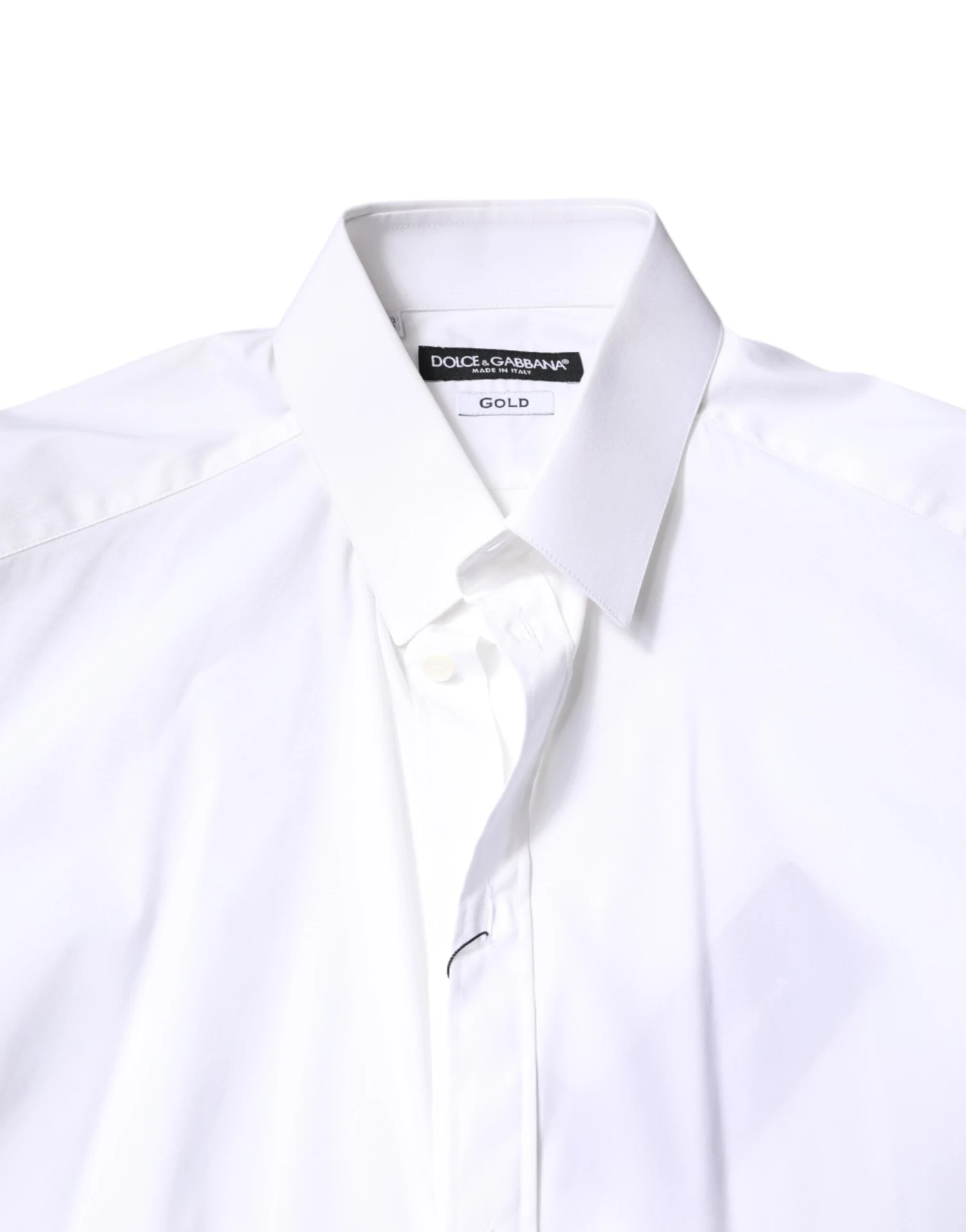 Dolce & Gabbana White Cotton GOLD Dress Formal Collared Men's Shirt 6 Dolce & Gabbana White Cotton GOLD Dress Formal Collared Men's Shirt - Image 4