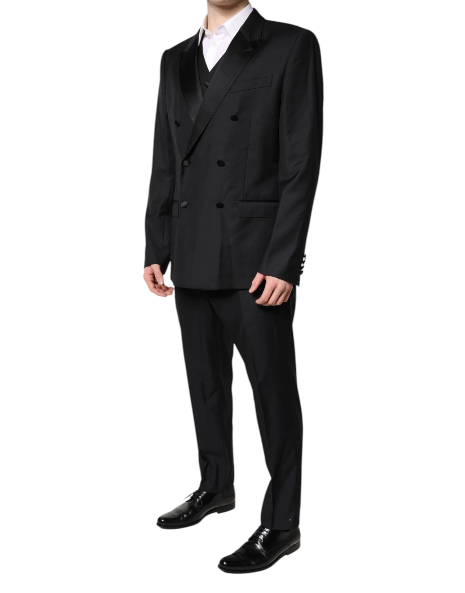Dolce & Gabbana Black Double Breasted Formal 3 Piece Men's Suit 4 Dolce & Gabbana Black Double Breasted Formal 3 Piece Men's Suit - Image 2