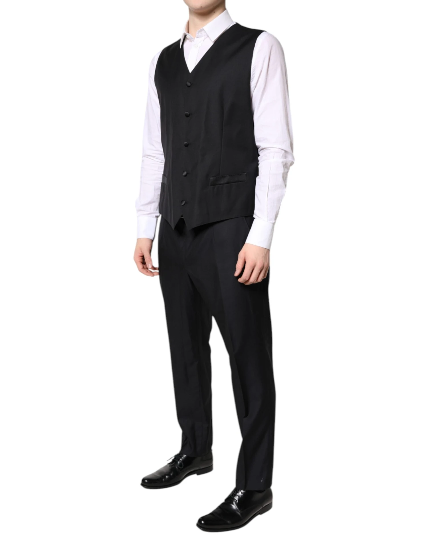 Dolce & Gabbana Black Double Breasted Formal 3 Piece Men's Suit 7 Dolce & Gabbana Black Double Breasted Formal 3 Piece Men's Suit - Image 5