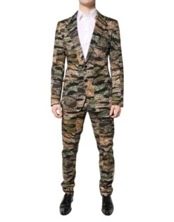 Dolce & Gabbana Multicolor TAORMINA Single Breasted 2 Piece Men's Suit