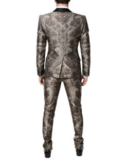 Dolce & Gabbana Multicolor Jacquard Single Breasted 3 Piece Men's Suit -Lux Lair Store 7011382