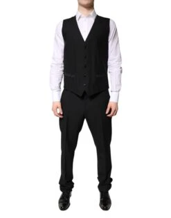 Dolce & Gabbana Black Single Breasted Formal 3 Piece Men's Suit -Lux Lair Store 7011416