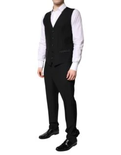 Dolce & Gabbana Black Single Breasted Formal 3 Piece Men's Suit -Lux Lair Store 7011417