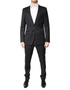 Dolce & Gabbana Dark Gray Wool Single Breasted 2 Piece Men's Suit (Pre-Owned)