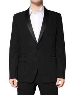 Dolce & Gabbana Black Wool Single Breasted 2 Piece Men's Suit