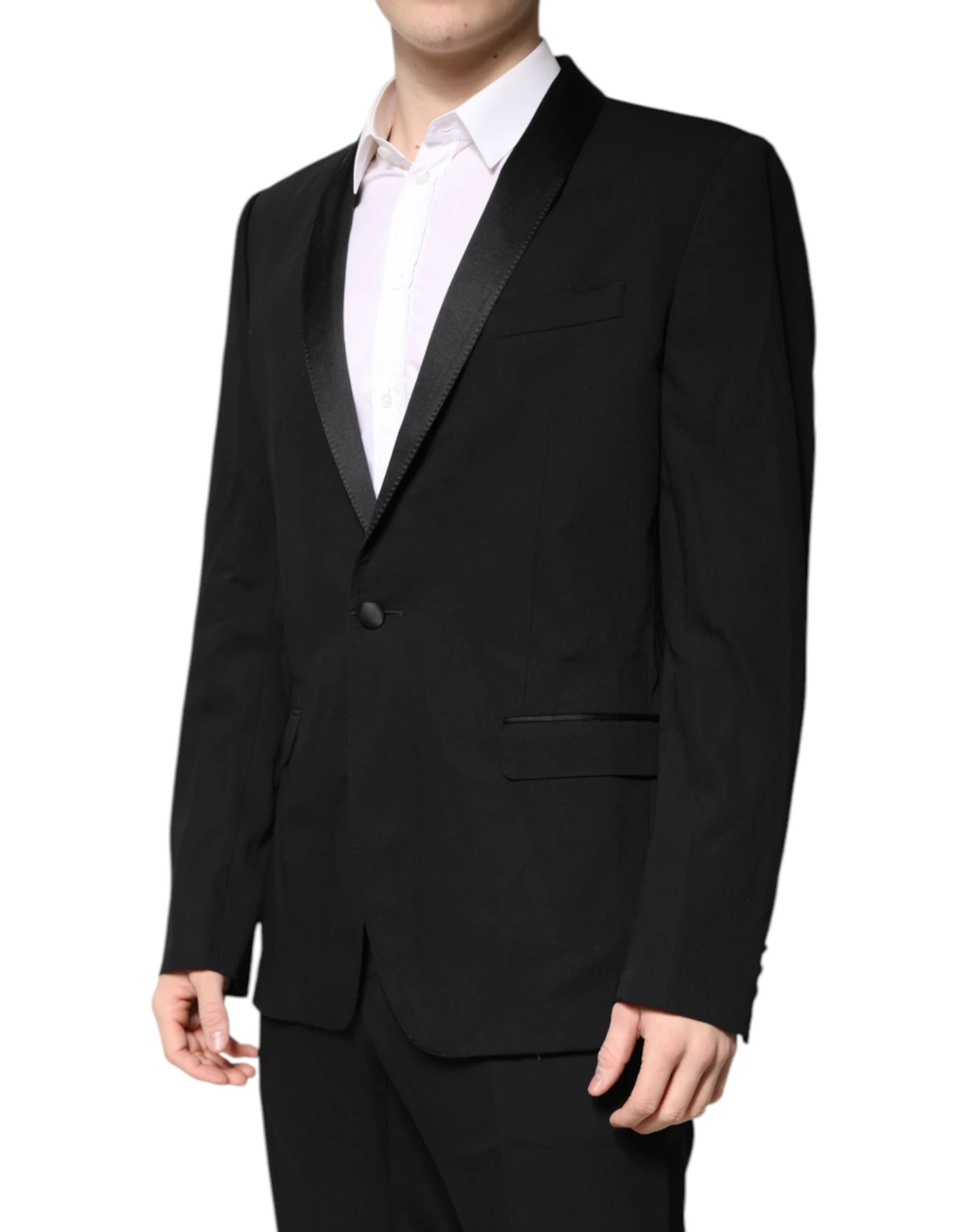 Dolce & Gabbana Black Wool Single Breasted 2 Piece Men's Suit 4 Dolce & Gabbana Black Wool Single Breasted 2 Piece Men's Suit - Image 2