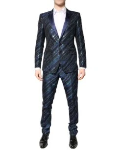 Dolce & Gabbana Multicolor Polyester Jacquard 2 Piece Men's Suit -Lux Lair Store 7011723