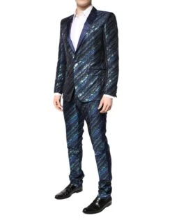 Dolce & Gabbana Multicolor Polyester Jacquard 2 Piece Men's Suit -Lux Lair Store 7011730