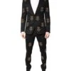 Dolce & Gabbana Black Bee Crown Embroidery 2 Piece Men's Suit (Pre-Owned)