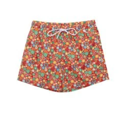 Isaia Red Polyester Swim Men's Short