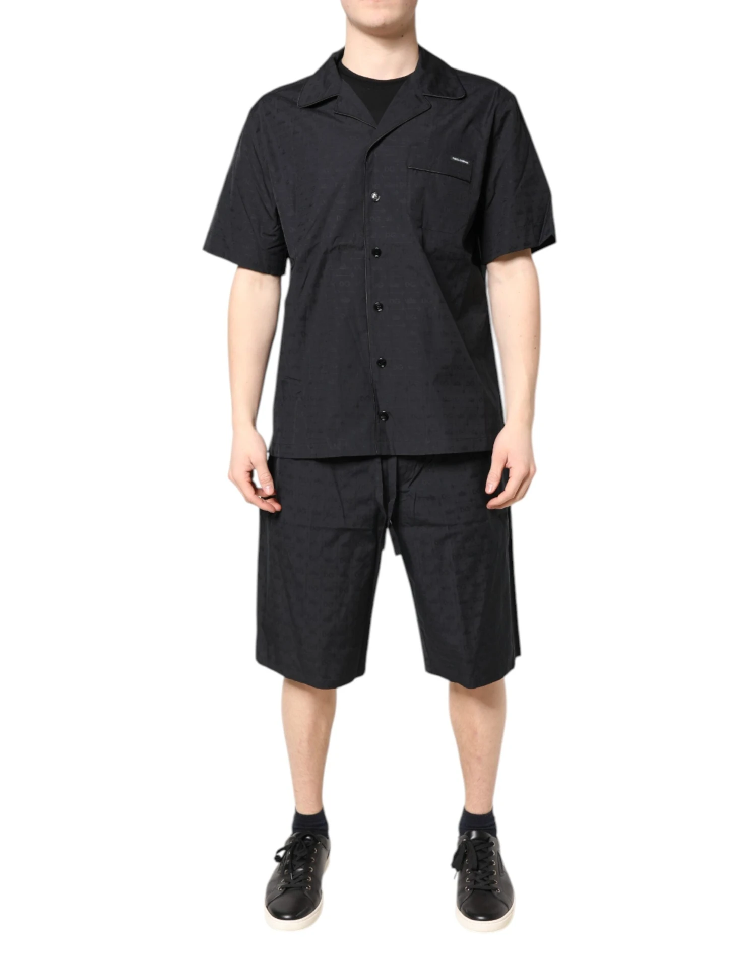 Dolce & Gabbana Black Cotton Men Pajama Set Men's Sleepwear 3 Dolce & Gabbana Black Cotton Men Pajama Set Men's Sleepwear