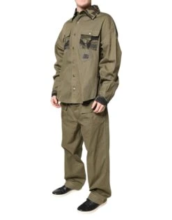 Dolce & Gabbana Brown Cotton Stretch Shirt Pants Casual Men's Set -Lux Lair Store 7087563