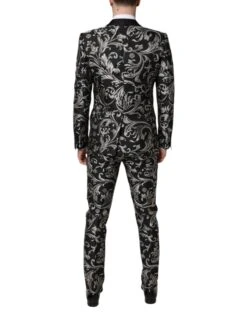 Dolce & Gabbana Black Gray MARTINI Jacquard Men 3 Piece Men's Suit 9 Dolce & Gabbana Black Gray MARTINI Jacquard Men 3 Piece Men's Suit -Lux Lair Store 7089127