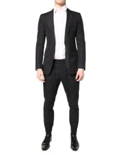 Dolce & Gabbana Black Cotton TAORMINA Formal 2 Piece Men's Suit (Pre-Owned)