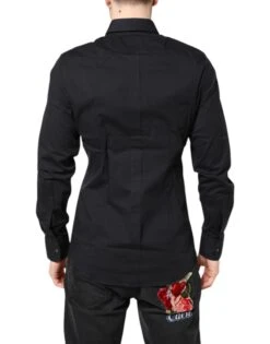 Dolce & Gabbana Black GOLD Cotton Long Sleeves Dress Men's Shirt (Pre-Owned) -Lux Lair Store 7112697